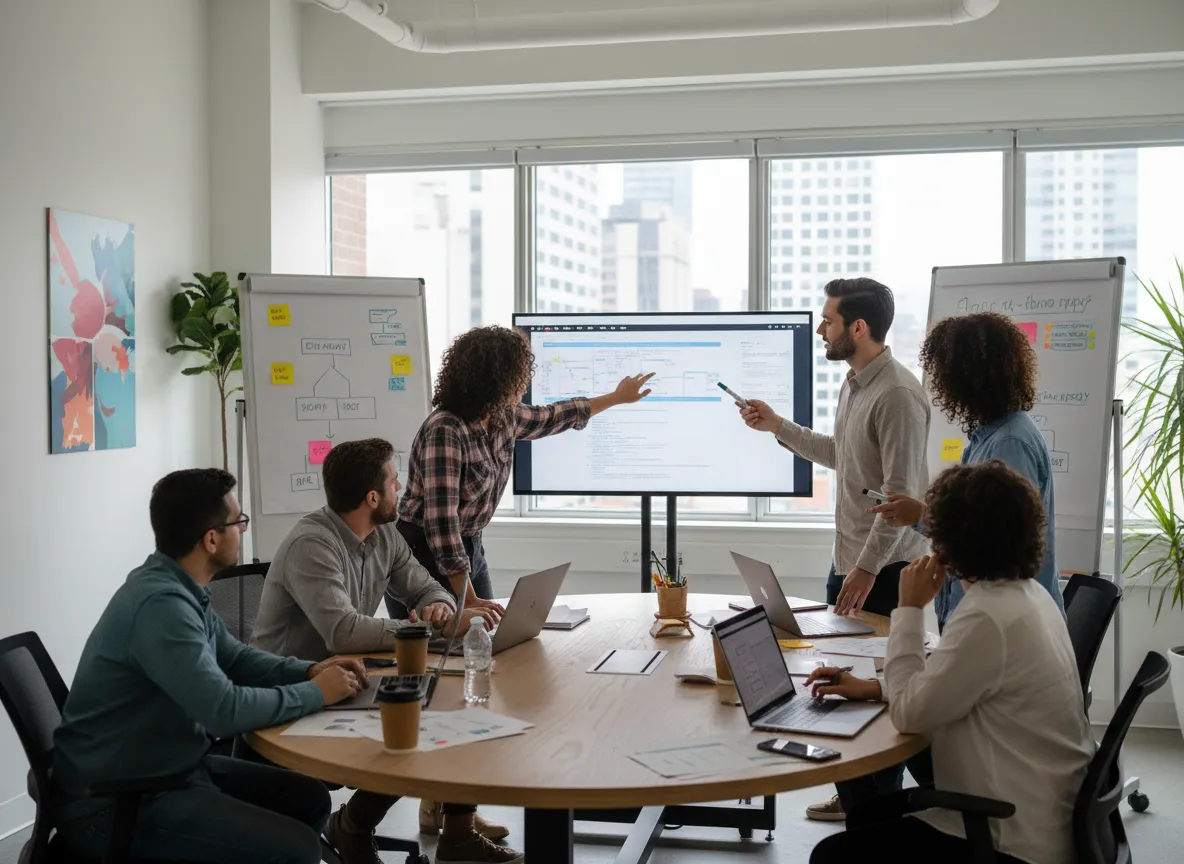 Links in der Mitte, hinter dem Banner Text